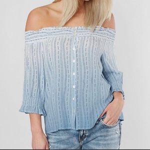 Miss Me Dip-Dyed Ombré Off-the-Shoulder Blouse